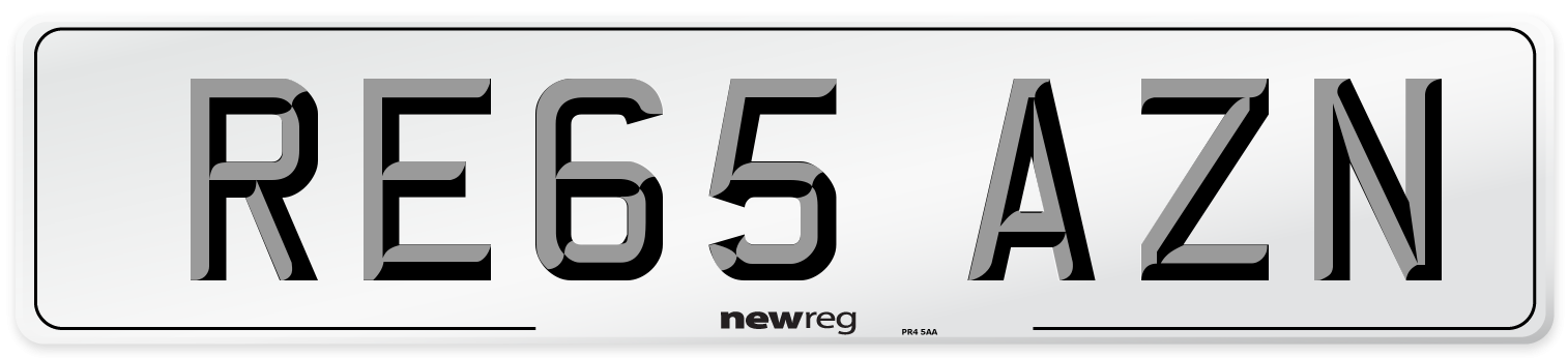 RE65 AZN Number Plate from New Reg